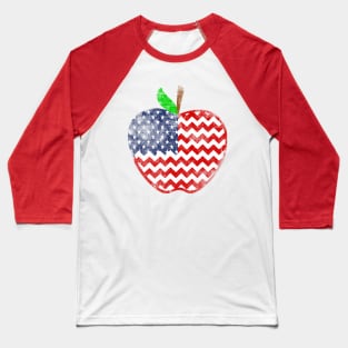 Vintage 4th July Teacher American Flag Teachers Student Gift Baseball T-Shirt